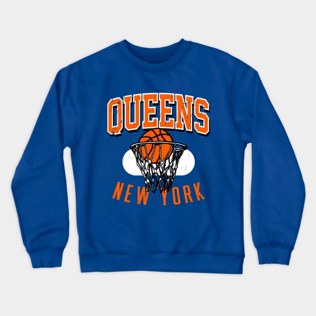 Queens New York Vintage Style Jersey Crewneck Sweatshirt by funandgames